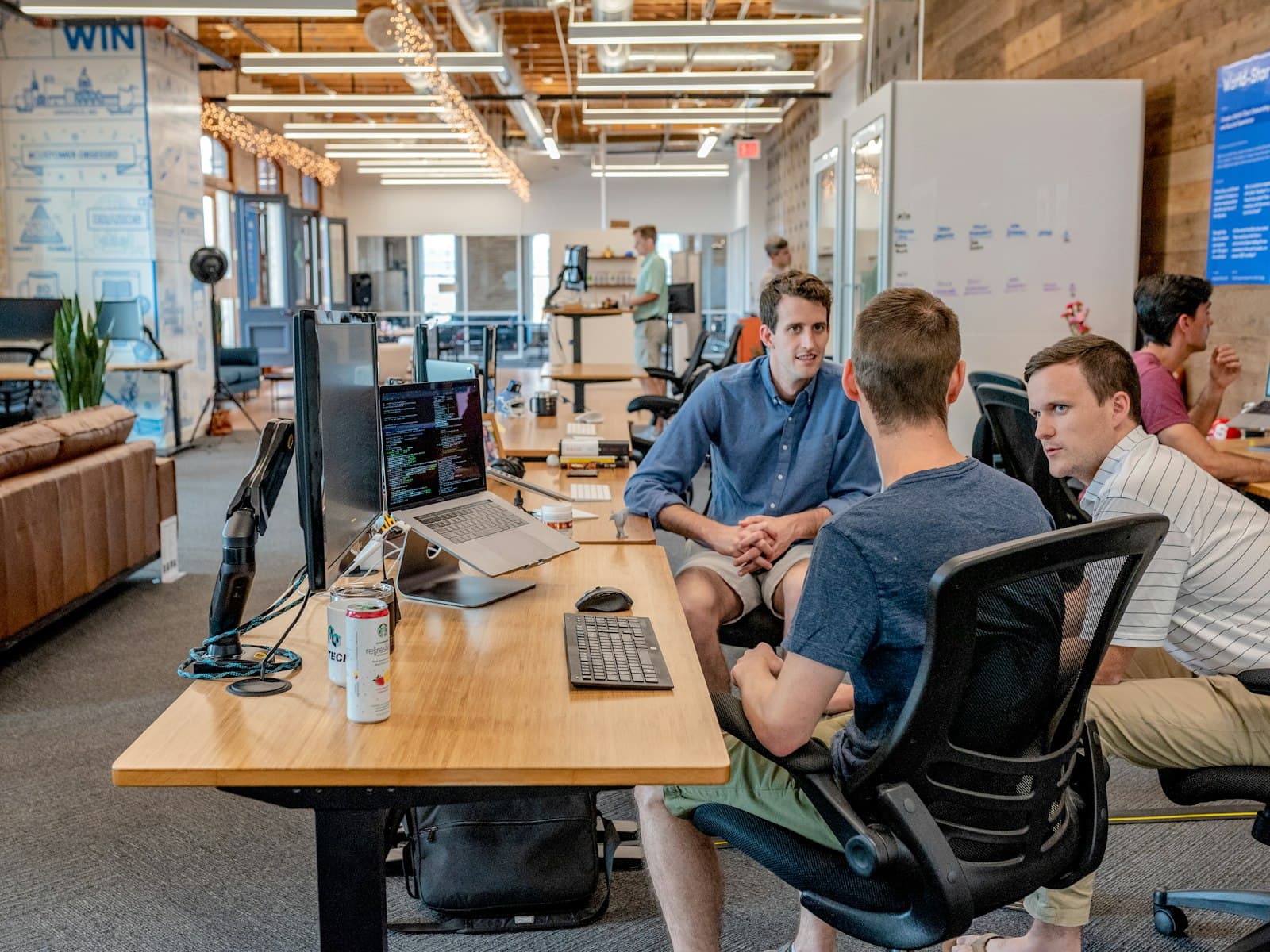 Team collaborating in a modern office
