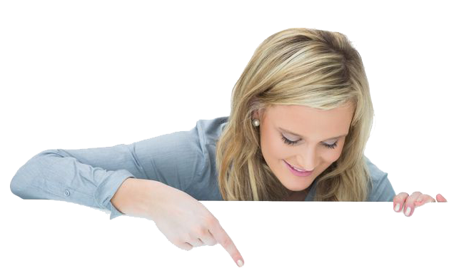 Woman Pointing Downward